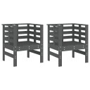  Hagestoler 2 stk grå 61,5x53x71 cm heltre furu