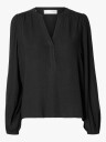 Selected Femme Viva Long Sleeve V-Neck Top Sort 34