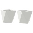 vidaXL Plantekassed 2 pcs Hvit 30 x 30 x 30 cm Stål