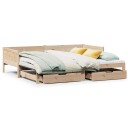  Uttrekkbar dagseng med skuffer uten madrass 90x190 cm