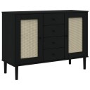 vidaXL Skjenk SENJA rotting utseende svart 112x40x80 cm heltre furu