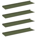 vidaXL Flytende hylle 4 pcs Olivengrønn 80 x 18 x 2,5 cm Stål