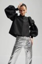 By Malina Zoey Double Pouf Sleeve Blouse - Black XL