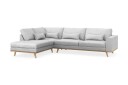 Copenhagen 4 seters Venstrevendt L formet Sjeselongsofa i Stoff   Lys grå