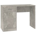 vidaXL Skrivebord skuff og skap betonggrå 100x40x73 cm konstruert tre