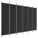 vidaXL Romdeler 6 paneler svart 300x200 cm stoff