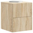  Vegghengt Nattbord med skuff 2 pcs Sonoma eik 33 x 34,5 x 40 cm