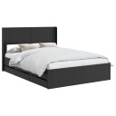 vidaXL Sengramme med oppbevaring og hodegavl Svart 160 x 200 cm