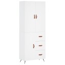 vidaXL Highboard hvit 69,5x34x180 cm konstruert tre 8720845411244