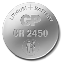 GP CR2450 Lithium Knappcellbatteri 3V, 2-Pakning med Safety Seal