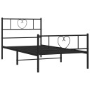  Sengeramme i metall med hode- og fotgavl svart 90x190 cm 8721012048324