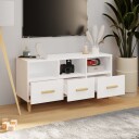 vidaXL TV-benk hvit 102x36x50 cm konstruert tre