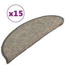 vidaXL Selvklebende trappematter 15 stk 56x17x3 cm beige og grå
