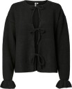 Pieces Pcsally Rev Frill Cardigan Knit Noos Bc   BLACK   M