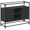  Skjenk med glasstopp svart 98x35x81 cm konstruert tre 8721102638343