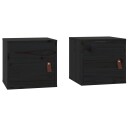 vidaXL Veggskap 2 stk svart 31,5x30x30 cm heltre furu