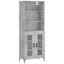 vidaXL Highboard betong grå 69,5x34x180 cm konstruert tre 8720845926885