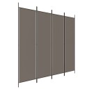 vidaXL Romdeler 4 paneler antrasitt 200x220 cm stoff