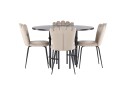 Venture Home Copenhagen Spisegruppe 115 cm Rund med 4 Limhamn Stoler Beige