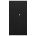 Oppbevaringsskap svart 90x40x180 cm stål   Svart
