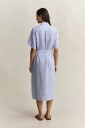 GANT Striped Linen Ss Shirt Dress Blue 36