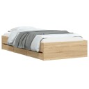 vidaXL Sengeramme med skuffer sonoma eik 90x190 cm konstruert tre 8721012245419