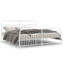  Sengeramme i metall med hode- og fotgavl hvit 193x203 cm 8721102645624