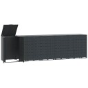  Søppeldunkskur for 6 dunker antrasitt 414x79x117 cm stål
