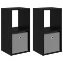  Nattbord 2 pcs Svart Eik 30,5 x 27 x 59,5 cm Konstruert tre