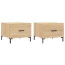  Salongbord 2 stk sonoma eik 50x50x40 cm konstruert tre 8720845428648