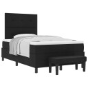  Box Spring Seng med Madrass & Benk Svart 120x200 cm Stoff