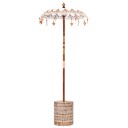 vidaXL Balinesisk parasoll med base Krem 95 x 95 x 260 cm