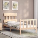 vidaXL Sengeramme med hodegavl 90x200 cm heltre