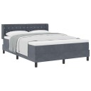  Box Spring Seng med Madrass Mørke Grå 140x200 cm Fløyel