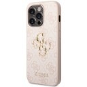 Guess Mobildeksel til iPhone 15 Pro Rosa med 4G Metalllogo