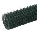 vidaXL Trådgjerde kylling stål med PVC belegg 10x0,5 m grønn