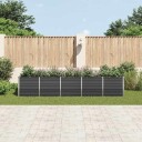 vidaXL Høybed galvanisert stål 400x80x77 cm antrasitt