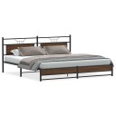  Sengeramme i metall uten madrass brun eik 193x203 cm 3325133