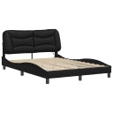  Sengeramme med LED-lys svart 120x200 cm kunstig lær 8721012356351