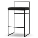 Department Barstol med Ryggstøtte 80 cm Svart / Svart Fløyel