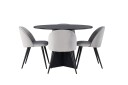 Venture Home Bootcut Spisegruppe 110 cm Rund med 4 Velvet Stoler Sort