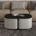 Hu Sofabordsett 90x42,9x45 cm - Svart