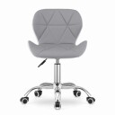Svingbar kontorstol økologisk skinn gråhvit ergonomisk design