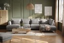 Florenz 4 seters Høyrevendt U formet Sofa med Divan og Sjeselong i Chenille   Lys grå