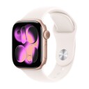 Apple Watch Series 11 GPS + Cellular 42mm Rose Gold Aluminium Case with Light Blush Sport Band S/M