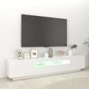 vidaXL TV-benk med LED-lys hvit 200x35x40 cm