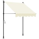  Uttrekkbar markise kremhvit 150x150 cm stoff og stål 368744