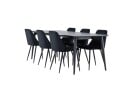 Venture Home Ellis Spisegruppe 230 cm Rektangulær med 6 Night stoler Sort/Sort