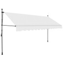 vidaXL Manuell uttrekkbar markise med LED 350 cm kremhvit