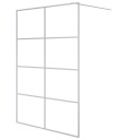vidaXL Dusjvegg sølv 140x195 cm klart ESG-glass